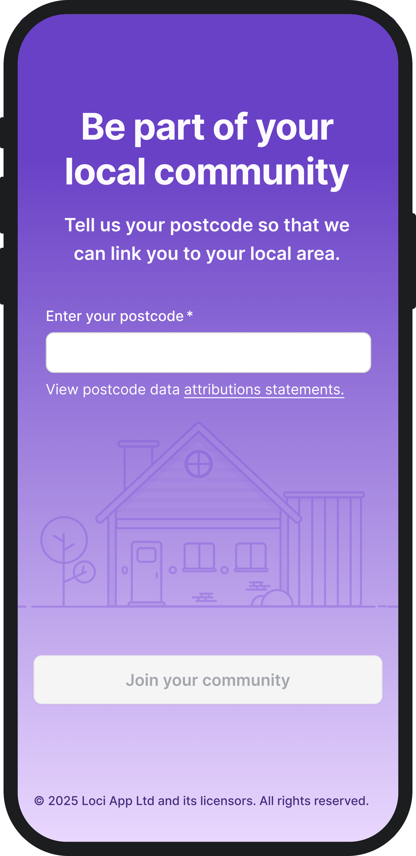 Join your community screen
